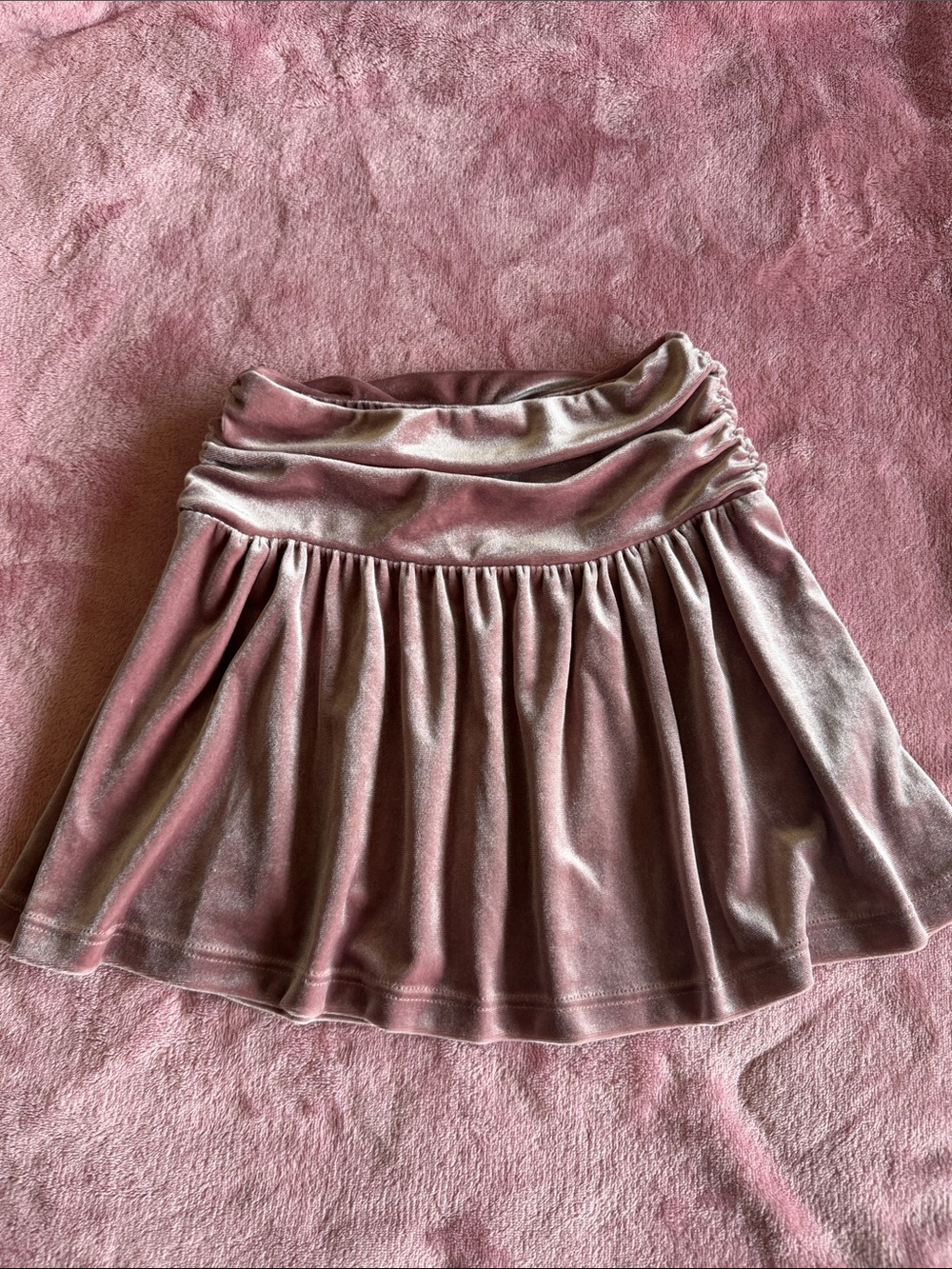 Zara Dusty Rose Velvet Skater Skirt